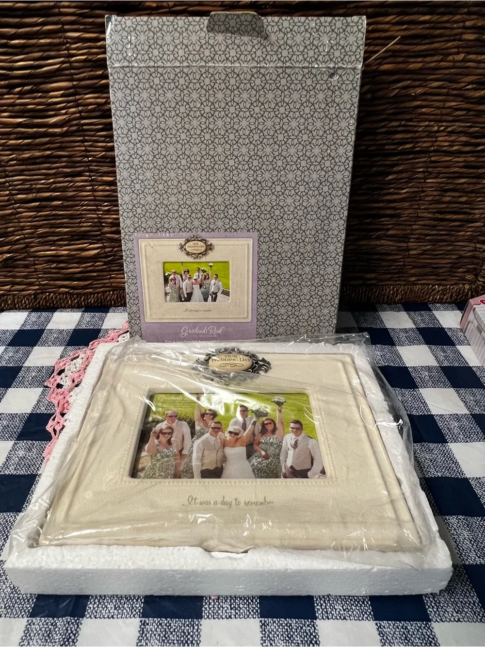 Grasslands Road Our Wedding Day Ceramic Frame - 4x6 Tabletop/Wall Decor